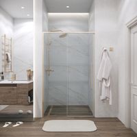 Дверь в нишу Grossman Galaxy 100.K33.01.100.32.00 (100х195) золото сатин,стекло прозрачное,раздвижная, 1 место — фото 3, Раздвижные душевые двери