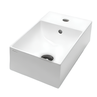 Раковина HATRIA Bahia 13 подвесная или на тумбу без отверстия с переливом цвет белый арт-BH0450250011TS0 — фото 1, Раковины подвесные