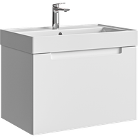 Подвесная тумба с одним ящиком 70 см, цвет белый с умывальником арт-VAN01071 — фото 5, Тумбы с раковиной