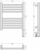 Полотенцесушитель электрический Сунержа Богема 3.1 прямая 500х400 МЭМ правый Без покрытия арт-00-6005-5040 — фото 3, Электрические полотенцесушители