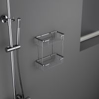 Полка двойная Timo Saona хром арт-13083/00 — фото 3, Полки для ванной и душа