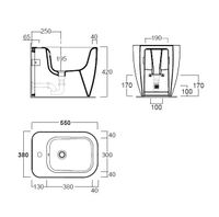 Биде SIMAS HENGES Напольное приставное с одним отверстием цвет белый HE04/F91 — фото 2, Биде напольные