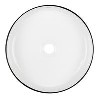 Раковина-чаша Azario 355х355х120 накладная, круглая, белый глянец/черная оконтовка арт-AZ-3134-BE — фото 1, Раковины накладные