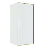 Душевое ограждение Niagara Nova NG-44-10ASG-A100SG-34 (100х100х195) квадрат,раздвижная,золото сатин,стекло прозрачное,2 места — фото 1, Квадратные душевые уголки