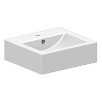 Раковина Scarabeo SQUARE подвесная или накладная с переливом с одним отверстием цвет белый арт-8025/B — фото 1, Раковины накладные