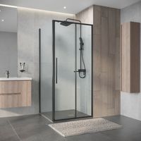 Душевое ограждение Niagara Nova NG-34-9AGR-A100GR-34 (90х100х195) прямоугольник,раздвижная,графит,стекло прозрачное,2 места — фото 3, Прямоугольные душевые уголки