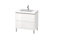 Тумба под раковину, Duravit, L-Cube, шгв 800*480*698, раковина-есть, цвет-белый глянцевый арт-LC6937O2222 — фото 1, Тумбы с раковиной