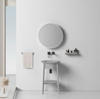 Консоль с керамической раковиной ABBER Bequem AC2130MG серый матовый — фото 2, Консоли для раковины