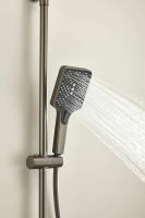 Душевая система с тропическим душем и смесителем BELZ, оружейная сталь, арт-B24507-3 — фото 5, Душевые стойки