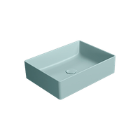 Товар: раковина накладная KUBE X 50x37 без перелива голубой матовый арт-942915 - фото 2 раковина накладная KUBE X 50x37 без перелива голубой матовый арт-942915 — фото 2, Раковины накладные