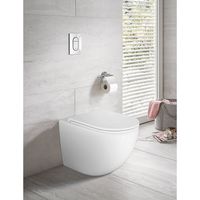 Унитаз приставной Azario Grado 365х570х410 безободковый, смыв "Торнадо", в комплекте с быстросъемным сидением микролифт арт-AZ-2141D-UQ1 — фото 13, Приставные унитазы