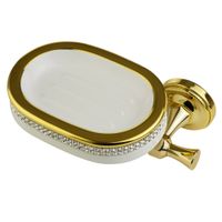 DUBAI Мыльница настенная, керамика белая/swarovski/дек.золото/золото арт-31240 — фото 2, Мыльницы