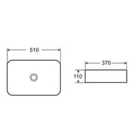 Раковина накладная Azario 510х370х110 прямоугольная, белый глянец (AZ-78570B) арт-AZ-78570B SP — фото 2, Раковины накладные