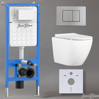 Комплект 3в1 IBERICA BLANCA инсталляция SILENCIO, унитаз BILBAO ALTO белый, кнопка смыва INOX-C хром матовый (IB001.BLA.234.1132) — фото 1, Комплекты унитаз + инсталляция