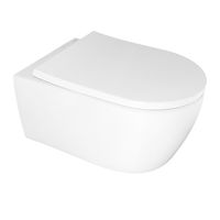 Унитаз подвесной Azario NEMI 530х360х360 безободковый, система слива "скрытое Торнадо", с быстросъемным сиденьем микролифт арт-AZ-1293WH — фото 1, Подвесные унитазы