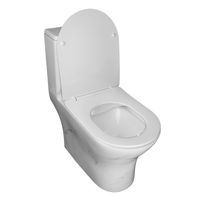 Унитаз-моноблок Azario Terni 350х670х760 напольный, безободковый, горизонтальный слив, сиденье дюропласт микролифт, цвет - белый мрамор арт-AZ-8618M — фото 1, Напольные унитазы