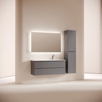 Тумба подвесная SANCOS Folk правая 1195х445х500, c двумя ящиками оснащенными доводчиками, Grey soft, арт. арт-FL120RGS — фото 3, Тумбы под раковину