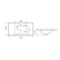 Раковина Orange B03-1000w встраиваемая, белый — фото 1, Раковины встраиваемые сверху
