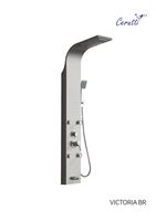 Панель VICTORIA BR душевая из нержавеющей стали с форсунками Ceruttispa CT9980, цвет матовая нержавеющая сталь — фото 2, Душевые панели