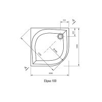 Поддон душевой Ravak ELIPSO-100 PAN белый арт-A22AA01410 — фото 3, Стеклопластиковые душевые поддоны