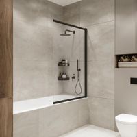 Шторка на ванну слайдер Terminus Ното 150х90, черный 1CS150х90B — фото 1, Шторы для ванной