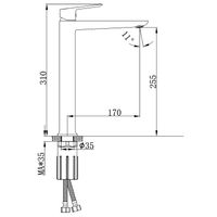 Смеситель для раковины-чаши Azario Alanti высокий, керамический картридж, хром арт-AZ-K9032 — фото 1, Смесители для раковины