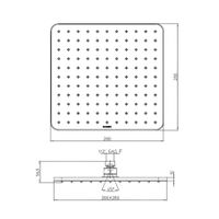 Верхний душ Bossini Cosmo I00598.073 280х280 мм без кронштейна Easy Clean цвет черный матовый — фото 1, Верхние души