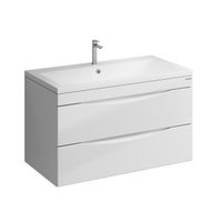 Тумба подвесная "ВИСТА-90 см" с 2-я ящ. белый глянец (ум. Alice-90) арт-109061 — фото 1, Тумбы под раковину