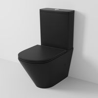 Унитаз напольный Grossman (605х380х825) безободковый,черный матовый с тонкой крышкой,микролифт,смыв торнадо,2 места арт-GR-4450BMSQ — фото 3, Напольные унитазы