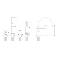 Смеситель ABBER Wasserfall AF8613NG на борт ванны, никель — фото 3, Смесители на борт ванны