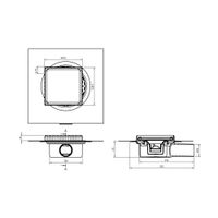 Трап BERGES водосток напольный ZENTRUM Keramik 150х150 под плитку, без обрамления, выпуск D50 H65 боковой арт-093366 — фото 10, Трапы для душа
