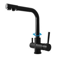 SE918.5CMAT SEINA - смеситель кухонный, поворотный излив на две воды, ЧЕРНЫЙ МАТОВЫЙ — фото 1, Смесители для кухни