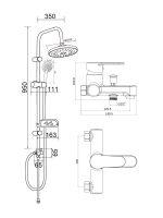 OneLife Душевая система с полимерным смесителем для ванны, хром арт-P07-822cr — фото 1, Душевые стойки