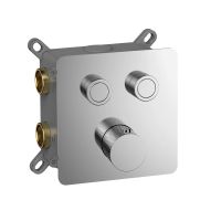 Смеситель с термостатом встраиваемый на 2 потребителя комплект с монтажной частью арт-AQM8811CR — фото 1, Смесители для душа с термостатом