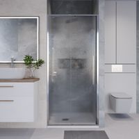 Дверь в нишу Niagara Nova NG-65-10CH (100х195) хром,стекло шиншилла,дверь раздвижная,1 место — фото 4, Раздвижные душевые двери