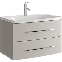 Подвесная тумба в цвете морская дюна с двумя ящиками с умывальником из литьевого мрамора арт-NER0108MD — фото 5, Тумбы с раковиной