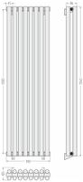 Отопительный радиатор Сунержа Эстет-11 1200х360 8 секций Белый арт-12-0302-1208 — фото 3, Радиаторы отопления