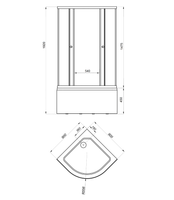 ДО Полосы 90*90 Б (5 мест+сифон D50) арт-Щ0000061799 — фото 3, Душевые уголки четверть круга