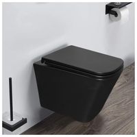 Унитаз подвесной Azario Teramo 490х345х355 безободковый, слив скрытое торнадо, быстросъемное сиденье микролифт, черный матовый арт-AZ-0052-UQ3MB — фото 12, Подвесные унитазы