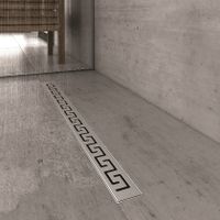 Желоб BERGES водосток В1 Antik 700, матовый хром, S-сифон D50 H60 боковой арт-090125 — фото 1, Душевые лотки