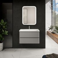 "S4" тумба под умывальник подвесная 80 см., цвет серый. арт-AQM900480GM — фото 1, Тумбы под раковину