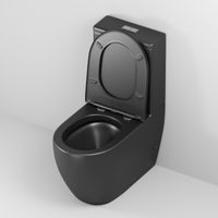 Унитаз напольный Grossman (680х375x810) безободковый,черный матовый с тонкой крышкой,микролифт,2 места арт-GR-4419BMS — фото 6, Напольные унитазы