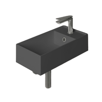 Раковина SIMAS AGILE подвесная или накладная с одним отверстием с полкой правой цвет черный матовый арт-AG20.NM — фото 2, Раковины накладные