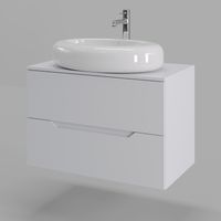 Orange Line Li-80TuwMDF+B08-640W тумба с раковиной подвесная 80 см, белый Li-80TuwMDF+B08-640W — фото 1, Тумбы с раковиной