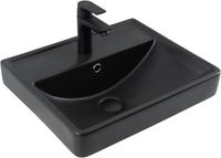 Раковина Aquanet Ирис 50 черная матовая арт-00329246 — фото 7, Раковины встраиваемые сверху