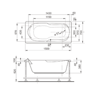Veedi Ванна акриловая Iva 150х70 с каркасом SET13415070 — фото 1, Акриловые ванны