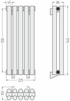 Отопительный радиатор Сунержа Эстет-11 500х225 5 секций Матовый чёрный арт-31-0302-5005 — фото 3, Радиаторы отопления