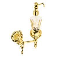 VERSAILLES Дозатор жидкого мыла настенный, хрусталь декор золото/золото арт-32636 — фото 1, Дозаторы