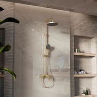 Душевая стойка с изливом, брашированное золото арт-VSFS-413BG — фото 1, Душевые стойки