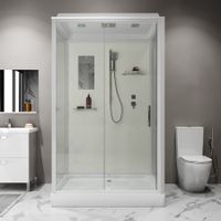 Душевая кабина Niagara Standart (120х90х215) прямоугольник,поддон 15см,распашная,проф.белый,3 места арт-ST120/90/15Q — фото 5, Душевые кабины